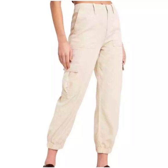 J. Crew Tan Utility Cargo Jogger Pants Size 4 Elastic Waist - Picture 1 of 15